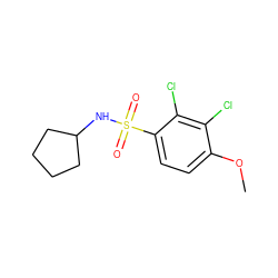 COc1ccc(S(=O)(=O)NC2CCCC2)c(Cl)c1Cl ZINC000000470468