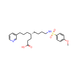 COc1ccc(S(=O)(=O)NCCCC[C@@H](CCCc2cccnc2)CCC(=O)O)cc1 ZINC000013730354