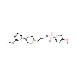 COc1ccc(S(=O)(=O)NCCCN2CCN(c3cccc(OC)c3)CC2)cc1 ZINC000040953821