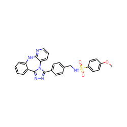 COc1ccc(S(=O)(=O)NCc2ccc(-c3nnc4n3-c3cccnc3Nc3ccccc3-4)cc2)cc1 ZINC000096174035