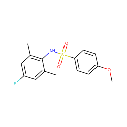 COc1ccc(S(=O)(=O)Nc2c(C)cc(F)cc2C)cc1 ZINC000299838763