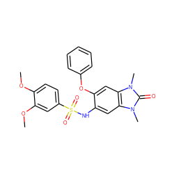 COc1ccc(S(=O)(=O)Nc2cc3c(cc2Oc2ccccc2)n(C)c(=O)n3C)cc1OC ZINC000064591903