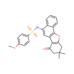 COc1ccc(S(=O)(=O)Nc2cc3c4c(oc3c3ccccc23)CC(C)(C)CC4=O)cc1 ZINC000001164767