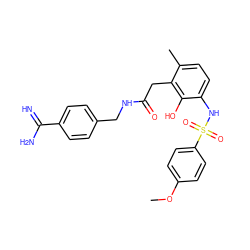 COc1ccc(S(=O)(=O)Nc2ccc(C)c(CC(=O)NCc3ccc(C(=N)N)cc3)c2O)cc1 ZINC000028570874