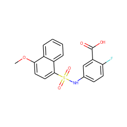 COc1ccc(S(=O)(=O)Nc2ccc(F)c(C(=O)O)c2)c2ccccc12 ZINC000614781037