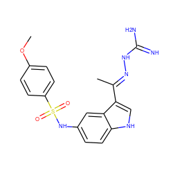 COc1ccc(S(=O)(=O)Nc2ccc3[nH]cc(/C(C)=N/NC(=N)N)c3c2)cc1 ZINC000003928139