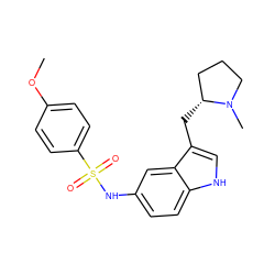 COc1ccc(S(=O)(=O)Nc2ccc3[nH]cc(C[C@@H]4CCCN4C)c3c2)cc1 ZINC000013607577