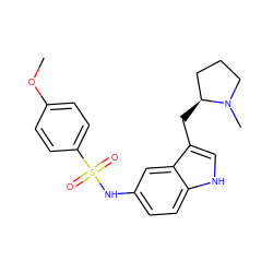 COc1ccc(S(=O)(=O)Nc2ccc3[nH]cc(C[C@H]4CCCN4C)c3c2)cc1 ZINC000013607575