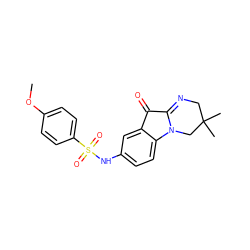 COc1ccc(S(=O)(=O)Nc2ccc3c(c2)C(=O)C2=NCC(C)(C)CN23)cc1 ZINC000035816705