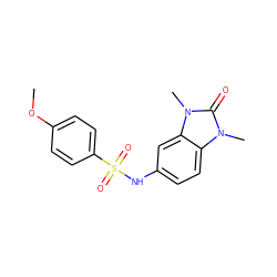 COc1ccc(S(=O)(=O)Nc2ccc3c(c2)n(C)c(=O)n3C)cc1 ZINC000001060053