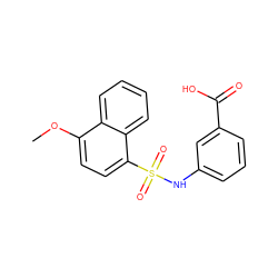 COc1ccc(S(=O)(=O)Nc2cccc(C(=O)O)c2)c2ccccc12 ZINC000008715820