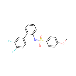 COc1ccc(S(=O)(=O)Nc2ccccc2-c2ccc(F)c(F)c2)cc1 ZINC000473089071