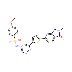 COc1ccc(S(=O)(=O)Nc2cncc(-c3ccc(-c4ccc5c(c4)CN(C)C5=O)s3)c2)cc1 ZINC000145648622