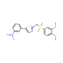 COc1ccc(S(=O)(=O)Nc2ncc(-c3cccc([N+](=O)[O-])c3)s2)cc1OC ZINC000299866386