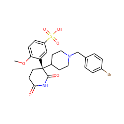 COc1ccc(S(=O)(=O)O)cc1[C@]1(C2CCN(Cc3ccc(Br)cc3)CC2)CCC(=O)NC1=O ZINC000043172459