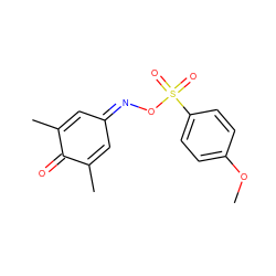 COc1ccc(S(=O)(=O)ON=C2C=C(C)C(=O)C(C)=C2)cc1 ZINC000002868042