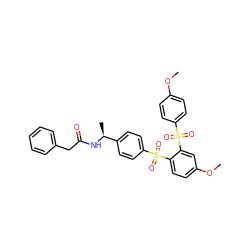 COc1ccc(S(=O)(=O)c2cc(OC)ccc2S(=O)(=O)c2ccc([C@H](C)NC(=O)Cc3ccccc3)cc2)cc1 ZINC000028342230