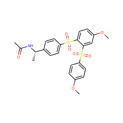 COc1ccc(S(=O)(=O)c2cc(OC)ccc2S(=O)(=O)c2ccc([C@H](C)NC(C)=O)cc2)cc1 ZINC000028342351