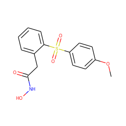 COc1ccc(S(=O)(=O)c2ccccc2CC(=O)NO)cc1 ZINC000045286734
