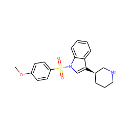 COc1ccc(S(=O)(=O)n2cc([C@@H]3CCCNC3)c3ccccc32)cc1 ZINC000028525726