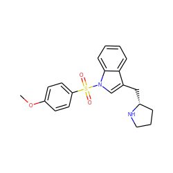 COc1ccc(S(=O)(=O)n2cc(C[C@@H]3CCCN3)c3ccccc32)cc1 ZINC000028524395
