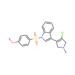 COc1ccc(S(=O)(=O)n2cc(C3=C(Cl)CN(C)C3)c3ccccc32)cc1 ZINC000072177147