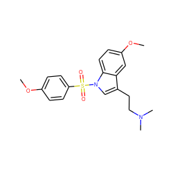 COc1ccc(S(=O)(=O)n2cc(CCN(C)C)c3cc(OC)ccc32)cc1 ZINC000013864751