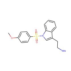COc1ccc(S(=O)(=O)n2cc(CCN)c3ccccc32)cc1 ZINC000014975919
