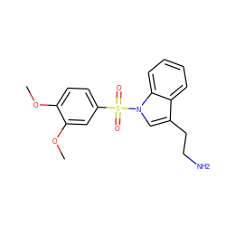 COc1ccc(S(=O)(=O)n2cc(CCN)c3ccccc32)cc1OC ZINC000014975934