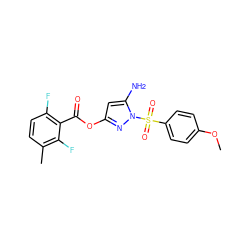 COc1ccc(S(=O)(=O)n2nc(OC(=O)c3c(F)ccc(C)c3F)cc2N)cc1 ZINC000045316802