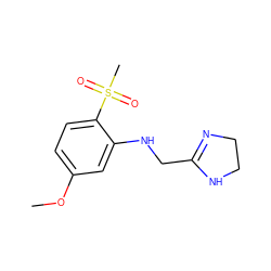 COc1ccc(S(C)(=O)=O)c(NCC2=NCCN2)c1 ZINC000000003110