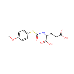 COc1ccc(SC(=O)N[C@H](CCC(=O)O)C(=O)O)cc1 ZINC000013795344