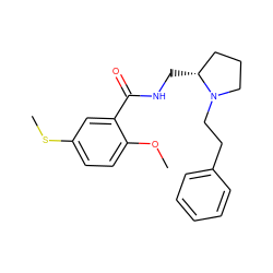 COc1ccc(SC)cc1C(=O)NC[C@@H]1CCCN1CCc1ccccc1 ZINC000027556762