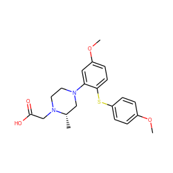 COc1ccc(Sc2ccc(OC)cc2N2CCN(CC(=O)O)[C@@H](C)C2)cc1 ZINC000028348518