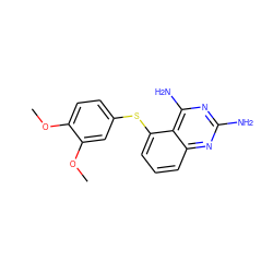COc1ccc(Sc2cccc3nc(N)nc(N)c23)cc1OC ZINC000005889441