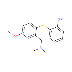 COc1ccc(Sc2ccccc2N)c(CN(C)C)c1 ZINC000028870454