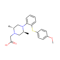 COc1ccc(Sc2ccccc2N2C[C@@H](C)N(CC(=O)O)C[C@@H]2C)cc1 ZINC000028359484