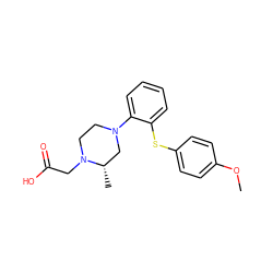 COc1ccc(Sc2ccccc2N2CCN(CC(=O)O)[C@@H](C)C2)cc1 ZINC000028370063