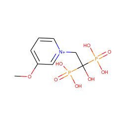 COc1ccc[n+](CC(O)(P(=O)(O)O)P(=O)(O)O)c1 ZINC000013643052