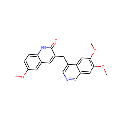 COc1ccc2[nH]c(=O)c(Cc3cncc4cc(OC)c(OC)cc34)cc2c1 ZINC000145146909