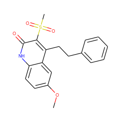 COc1ccc2[nH]c(=O)c(S(C)(=O)=O)c(CCc3ccccc3)c2c1 ZINC000064560596