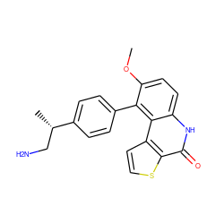 COc1ccc2[nH]c(=O)c3sccc3c2c1-c1ccc([C@@H](C)CN)cc1 ZINC000150200733