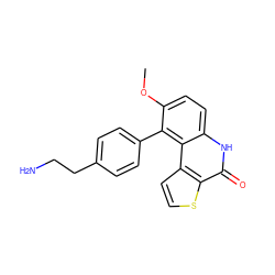 COc1ccc2[nH]c(=O)c3sccc3c2c1-c1ccc(CCN)cc1 ZINC000149856355