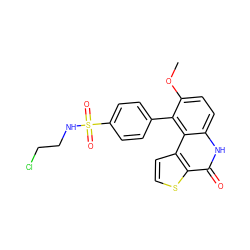 COc1ccc2[nH]c(=O)c3sccc3c2c1-c1ccc(S(=O)(=O)NCCCl)cc1 ZINC000204647464