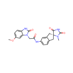 COc1ccc2[nH]c(=O)n(CC(=O)Nc3ccc4c(c3)C[C@]3(C4)C(=O)NC(=O)N3C)c2c1 ZINC000045496941