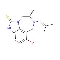 COc1ccc2[nH]c(=S)n3c2c1CN(C=C(C)C)[C@@H](C)C3 ZINC000101647702