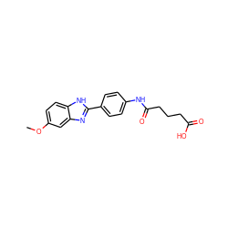 COc1ccc2[nH]c(-c3ccc(NC(=O)CCCC(=O)O)cc3)nc2c1 ZINC000299838505