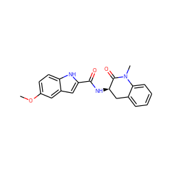 COc1ccc2[nH]c(C(=O)N[C@@H]3Cc4ccccc4N(C)C3=O)cc2c1 ZINC000013587901