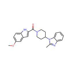 COc1ccc2[nH]c(C(=O)N3CCC(n4c(C)nc5ccccc54)CC3)cc2c1 ZINC000014976935