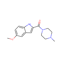 COc1ccc2[nH]c(C(=O)N3CCN(C)CC3)cc2c1 ZINC000019900266